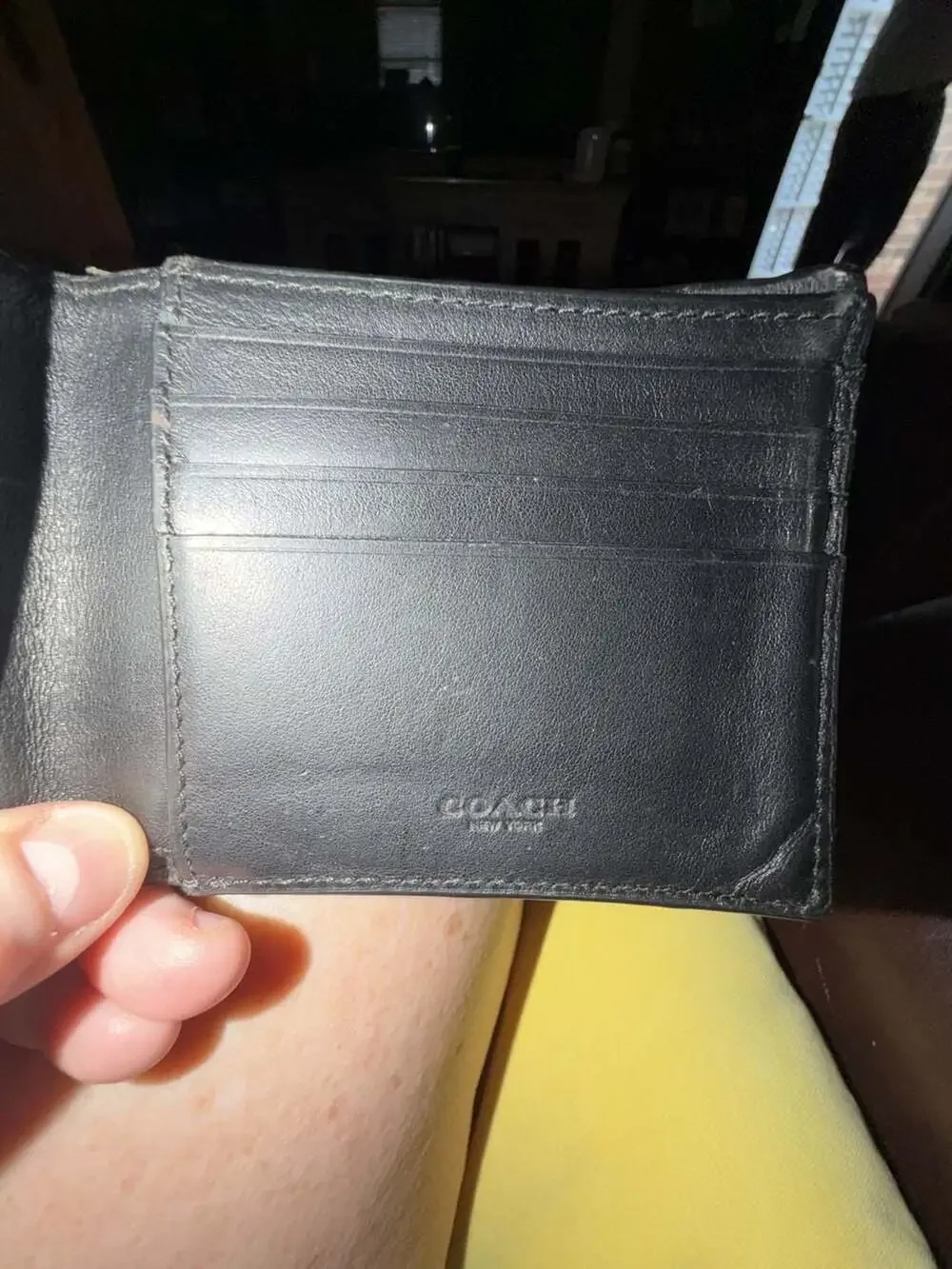 Coach Signature Embossed Leather Black 3-in-1 Wallet